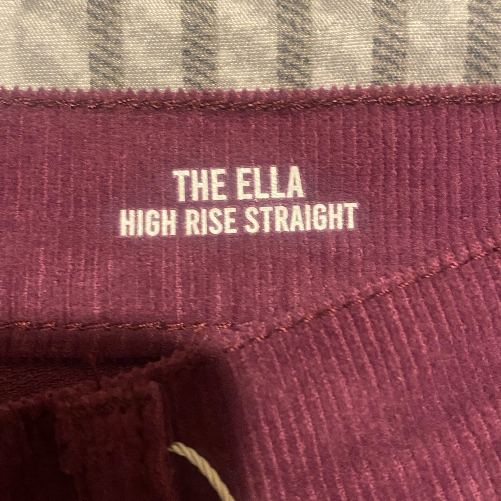 Women’s Corduroy Kenzie jeans The Ella highrise straight in plum NWT size 8/29 - Picture 9 of 9
